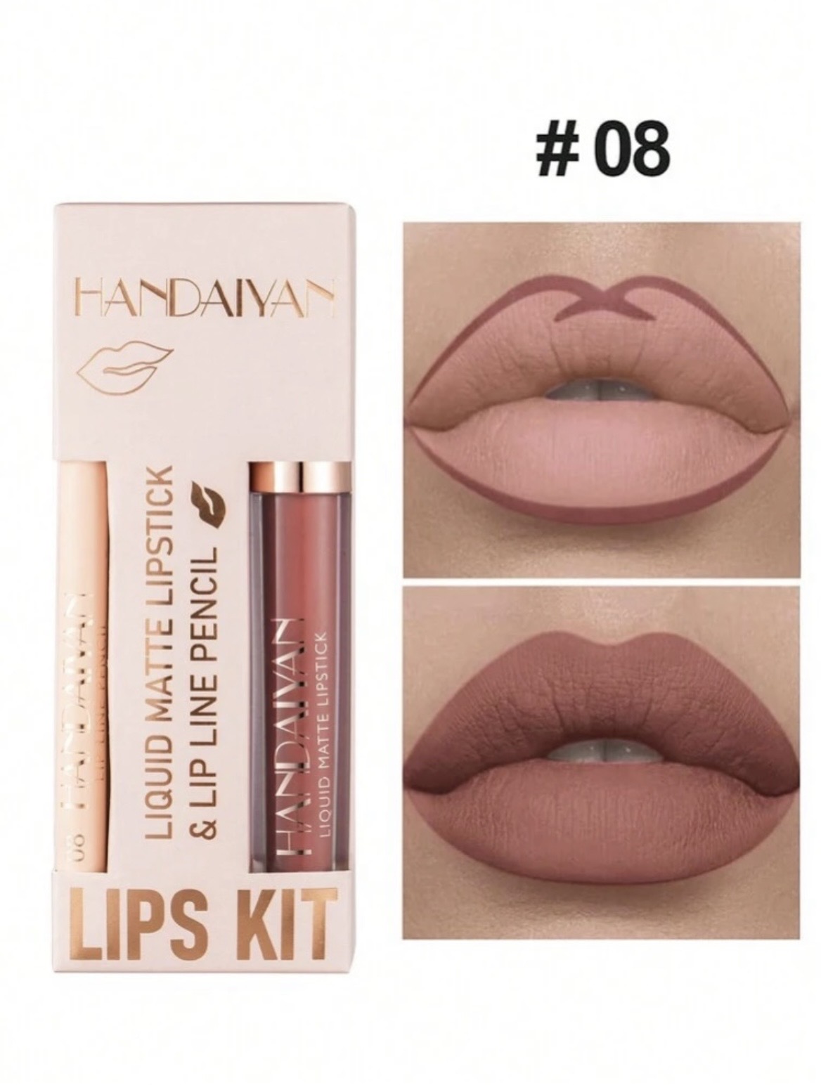 Labial y delineador 2 en 1